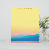 En-tête De Lettre Coucher de soleil cyan et Saumon (Debout devant)