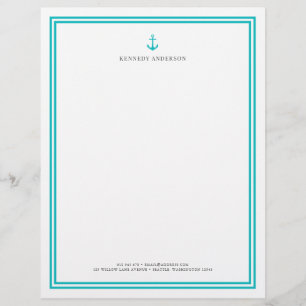 En-tête De Lettre Couleur personnalisée Ancre classique moderne pers
