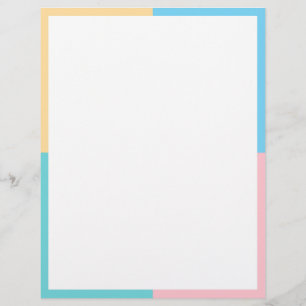 En-tête De Lettre Couleur personnalisée Bleu Modèle rose jaune