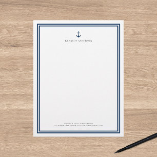 En-tête De Lettre Couleur Personnalisée Moderne Classique Ancre Pers