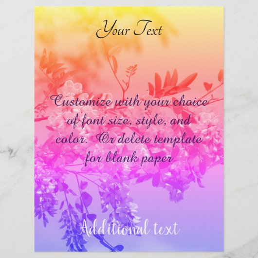 En-tête De Lettre Couleurs arc-en-ciel en fleurs de criquets (Devant)