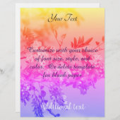 En-tête De Lettre Couleurs arc-en-ciel en fleurs de criquets (Devant / Derrière)