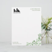 En-tête De Lettre Couleurs douces de verdure Votre logo (Debout devant)