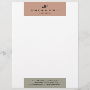 En-tête De Lettre Couleurs élégantes Monogramme Moderne Simple Mod