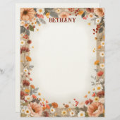 En-tête De Lettre Country Flowers on Burlap (Devant / Derrière)