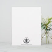 En-tête De Lettre Couple nouvellement marié Bee Crown Laurel Nom Log (Debout devant)