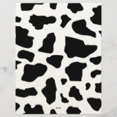 En-tête De Lettre Cow Print Pattern Black and White Personalized (Dos)