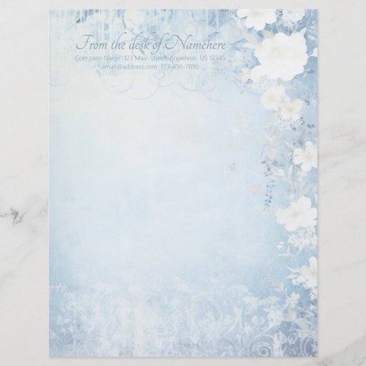 En-tête De Lettre Create Your Own Blue Shabby Chic Apple Blossoms (Devant)