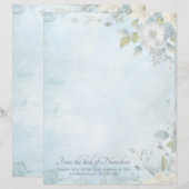 En-tête De Lettre Create Your Own Blue Shabby Chic White Blossoms (Devant / Derrière)