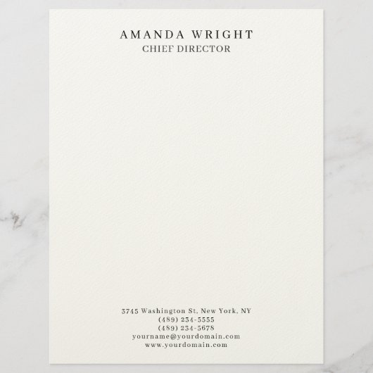 En-tête De Lettre Creative Plain Simple White Attractive Stylish (Devant)