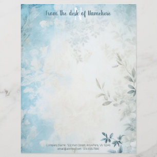 En-tête De Lettre Créez vos propres feuilles shabby chic bleues