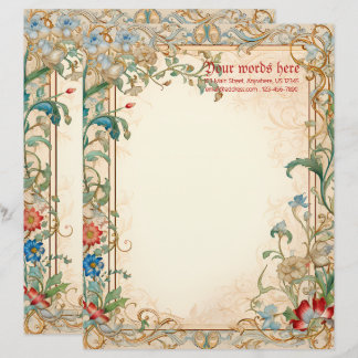 En-tête De Lettre Créez vos propres fleurs médiévales multicolores