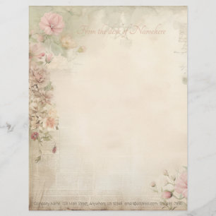 En-tête De Lettre Créez vos propres fleurs sauvages éphémères shabby