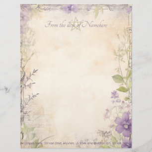 En-tête De Lettre Créez vos propres violettes violettes shabby chic