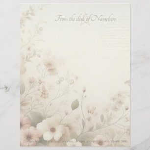En-tête De Lettre Créez Votre Propre Cosmos Rose Blanc Shabby Chic