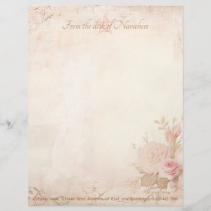 En-tête De Lettre Créez Votre Propre Éphémère de Roses Roses Victori