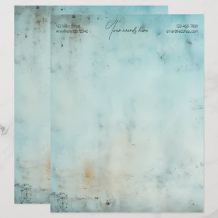 En-tête De Lettre Créez Votre Propre Papeterie Grunge Bleu Turquoise