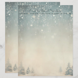 En-tête De Lettre Créez Votre Propre Yule Hivernal Céleste Argenté