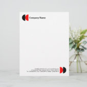 En-tête De Lettre Crescents doubles - Noir et Rouge (Debout devant)