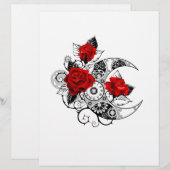 En-tête De Lettre Croissant mécanique avec roses rouges (Devant / Derrière)