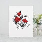 En-tête De Lettre Croissant mécanique avec roses rouges (Debout devant)