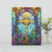 En-tête De Lettre Croix en verre tendu (Debout devant)