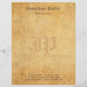 En-tête De Lettre Cru élégant de monogramme nostalgique de
