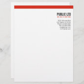 En-tête De Lettre Customisable Affaires rouges modernes simples (Devant / Derrière)