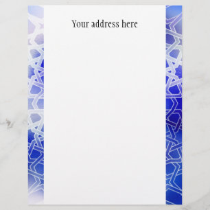 En-tête De Lettre Customisable Alhambra Motif bleu