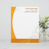 En-tête De Lettre Customisable anneaux oranges (Debout devant)