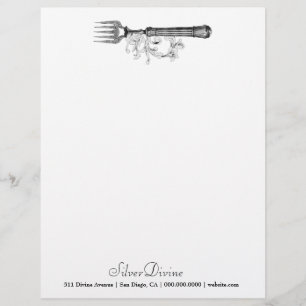En-tête De Lettre Customisable Argenterie divine argentée vintage de