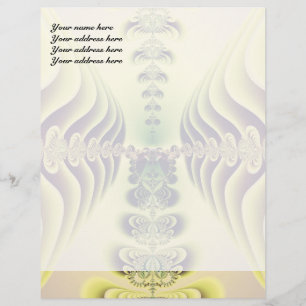 En-tête De Lettre Customisable Art abstrait de symétrie fractale vert citron