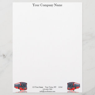 En-tête De Lettre Customisable Autobus blanc et noir rouge sur le blanc