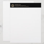 En-tête De Lettre Customisable Avocat à l'échelle Gold de la justice (Devant / Derrière)