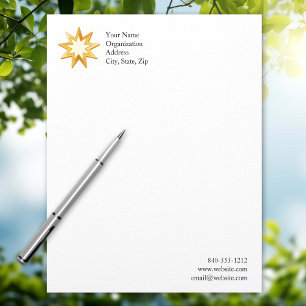 En-tête De Lettre Customisable Baha'i 8,5 po x 11 po