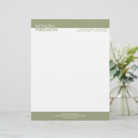 En-tête De Lettre Customisable Blocage vert à deux tons (Debout devant)