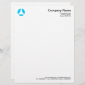 En-tête De Lettre Customisable Boule de courbe - bleu ciel (Devant / Derrière)