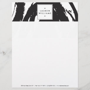 En-tête De Lettre Customisable Brochures noir et blanc élégant et Abstrait