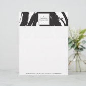 En-tête De Lettre Customisable Brochures noir et blanc élégant et Abstrait (Debout devant)