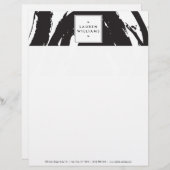 En-tête De Lettre Customisable Brochures noir et blanc élégant et Abstrait (Devant / Derrière)