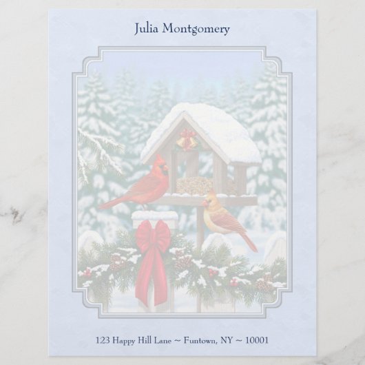 En-tête De Lettre Customisable Cardinal Feast Blue (Devant)