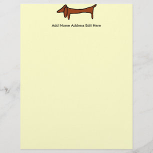 En-tête De Lettre Customisable Célèbre Dachshund Abstrait,