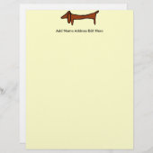 En-tête De Lettre Customisable Célèbre Dachshund Abstrait, (Devant / Derrière)