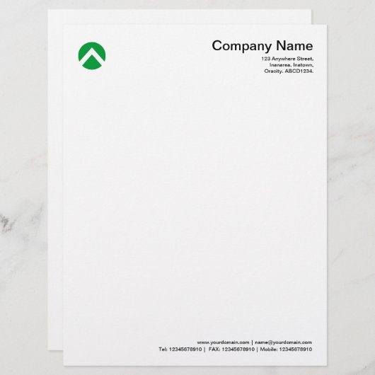 En-tête De Lettre Customisable Chevron cerclé - Vert herbe (Devant / Derrière)