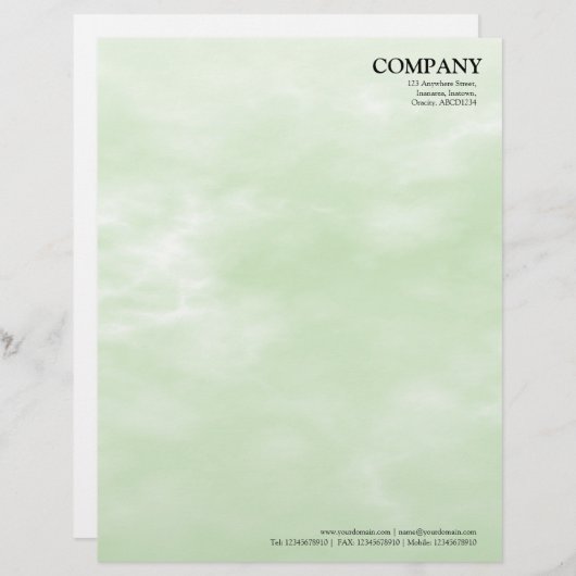 En-tête De Lettre Customisable Ciel Texture 02 Vert clair (Devant / Derrière)