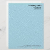 En-tête De Lettre Customisable Circuitrie - Bleu (Devant / Derrière)