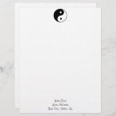 En-tête De Lettre Customisable Classique Yin Yang (Devant / Derrière)