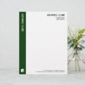 En-tête De Lettre Customisable Cube générique - Vert foncé (Debout devant)