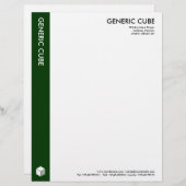 En-tête De Lettre Customisable Cube générique - Vert foncé (Devant / Derrière)