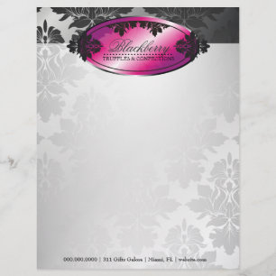 En-tête De Lettre Customisable damassé de truffe de 311-Sweet Blackberry